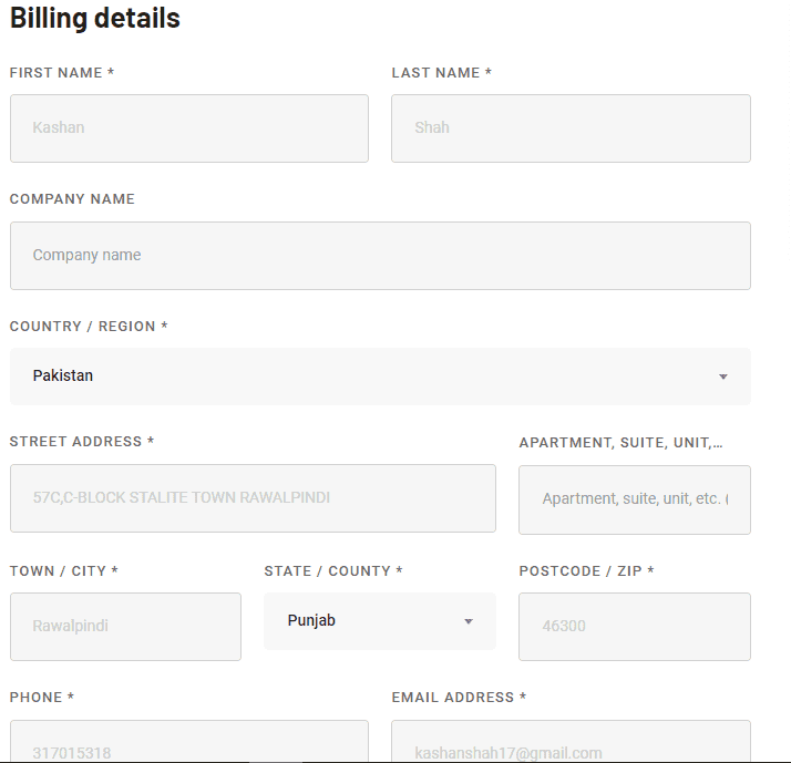 Filling the form to purchase our course